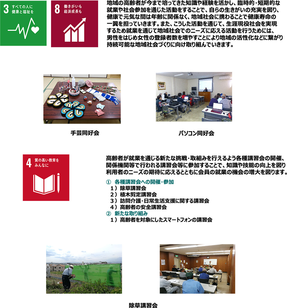 四條畷市シルバー人材センター センター活動におけるSDGsへの貢献